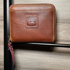 NWT- Dooney & Bourke Florentine Small Zip Around Wallet, Chestnut